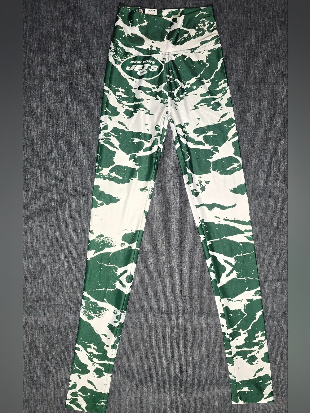 New NFL Zubaz New York Jets Marble Print Leggings Green White Team Apparel Women